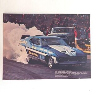 Vintage Woods Cooke Ford Mustang Mach 1 Funny Car Drag Racing Photo Print Ad Art